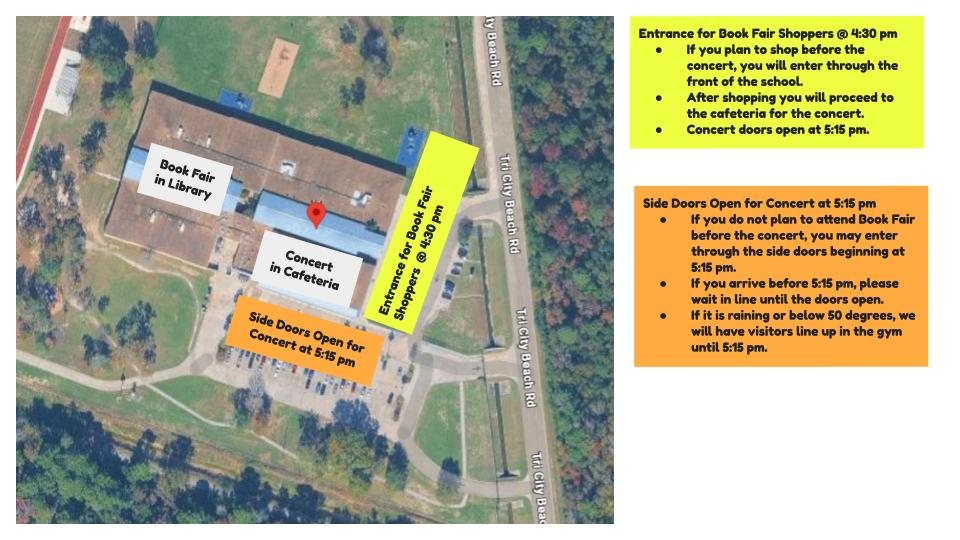 Parking layout for holiday events on December 9