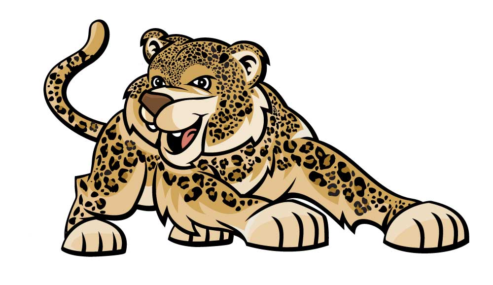 District branded Jaguar school mascot picture