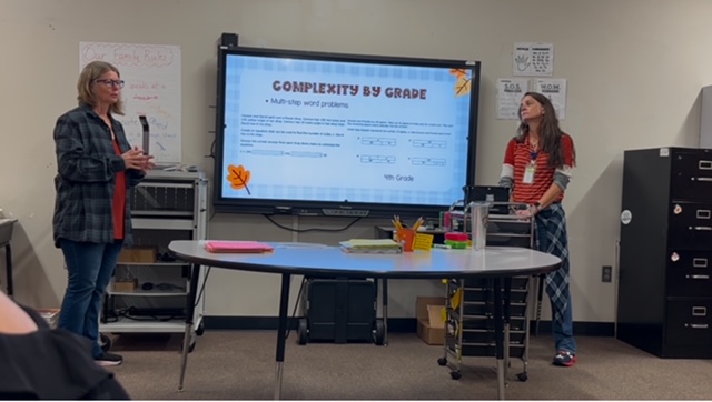 teachers presenting math fact fluency to parents