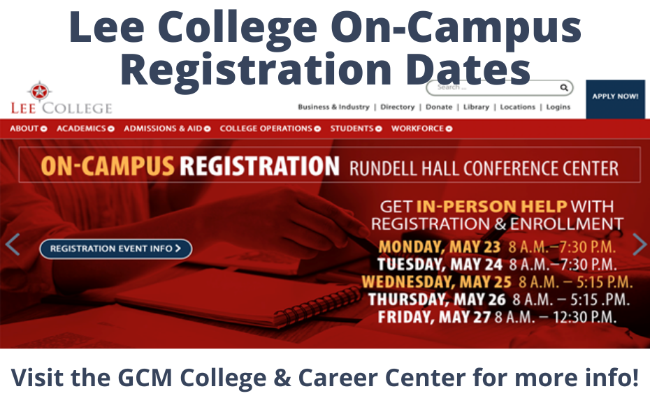 Lee College On-Campus Registration