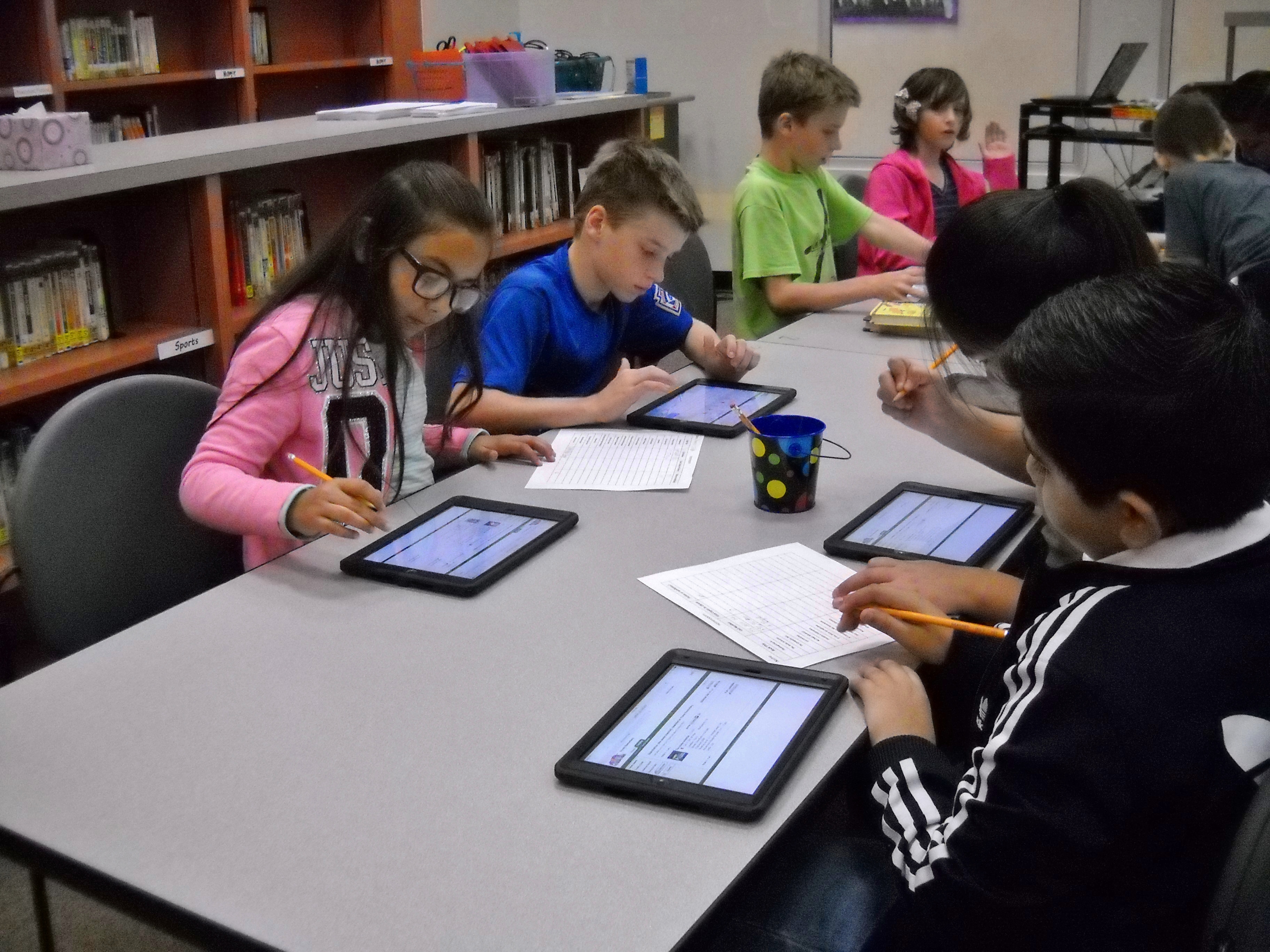 students using technology
