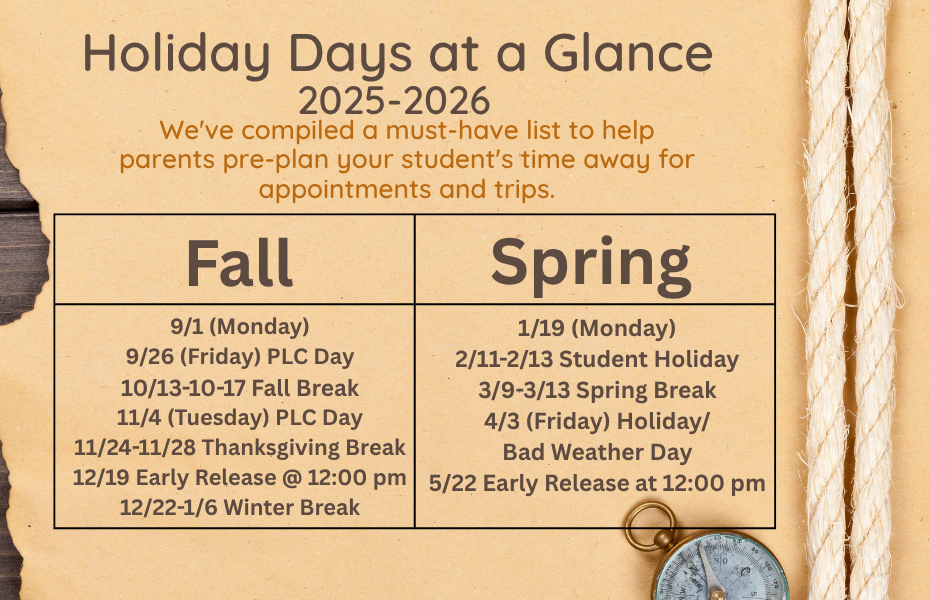 Holidays at a Glance